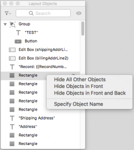 FileMaker Layout Objects Window Object Options