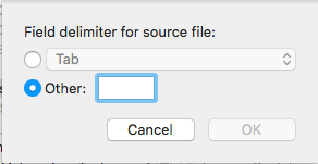 FileMaker Import Dialog Custom Delimiter